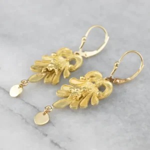 Botanical Bee Verguld Drop Earrings met CE-Keurmerk