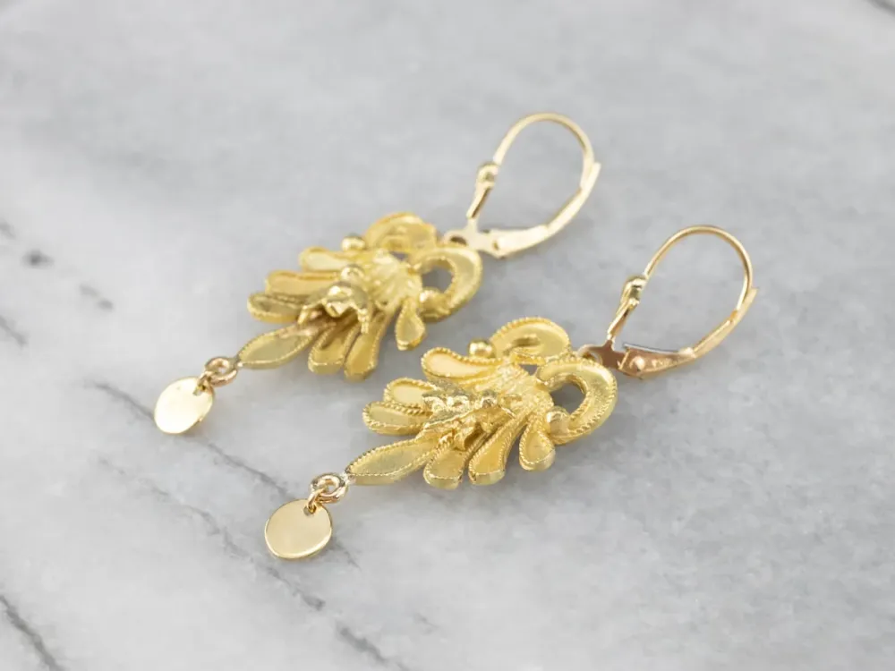 Botanical Bee Verguld Drop Earrings met CE-Keurmerk