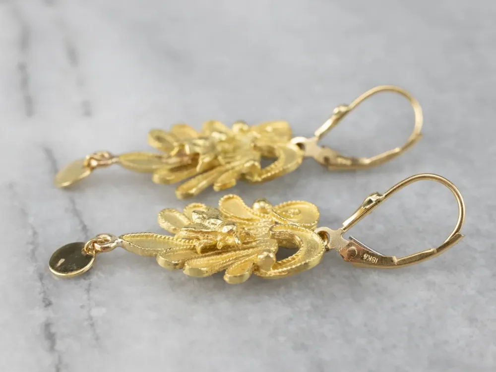 Botanical Bee Verguld Drop Earrings met CE-Keurmerk
