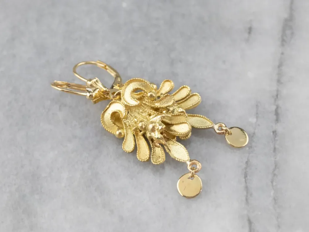 Botanical Bee Verguld Drop Earrings met CE-Keurmerk