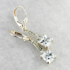 Bright Pale Zeeblauw Aquamarine Drop Earrings