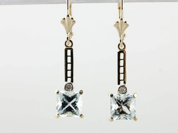 Bright Pale Zeeblauw Aquamarine Drop Earrings