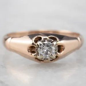 Buttercup Diamond Rose Gouden Solitaire Engagement Ring