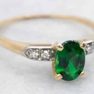 Chroom Tourmaline and Diamond Ring - DIN Norm