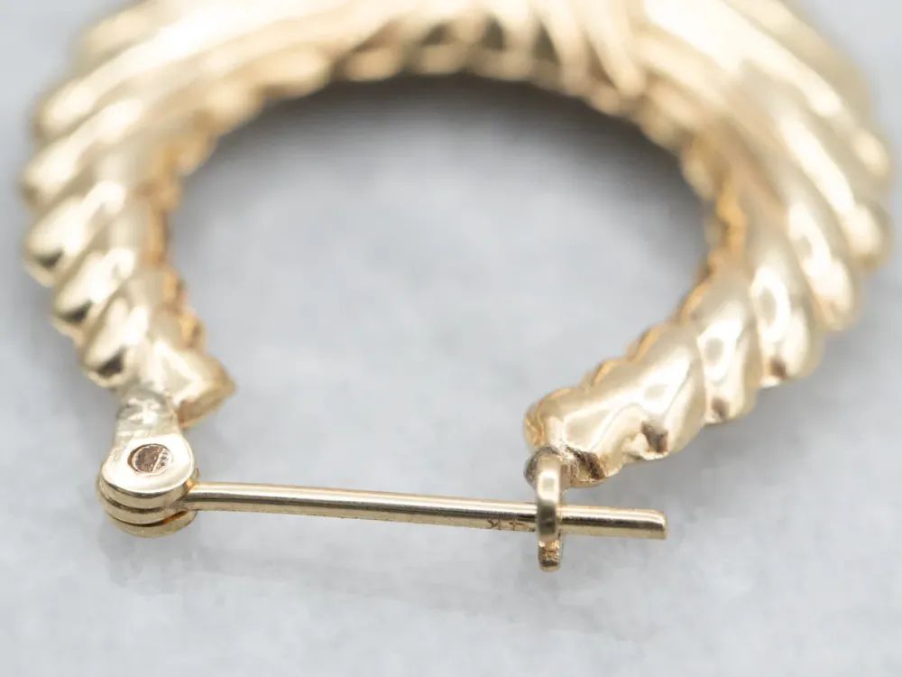 Citroengeel Gold Lined Design Hollow Hoop Earrings