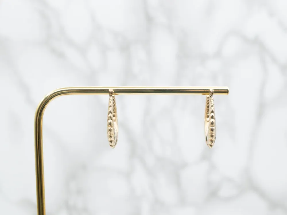 Citroengeel Gold Lined Design Hollow Hoop Earrings