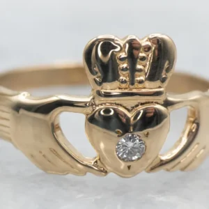 Claddagh Ring Diamond Accent met CE-Keurmerk
