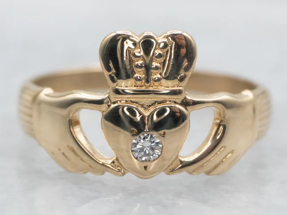 Claddagh Ring Diamond Accent met CE-Keurmerk