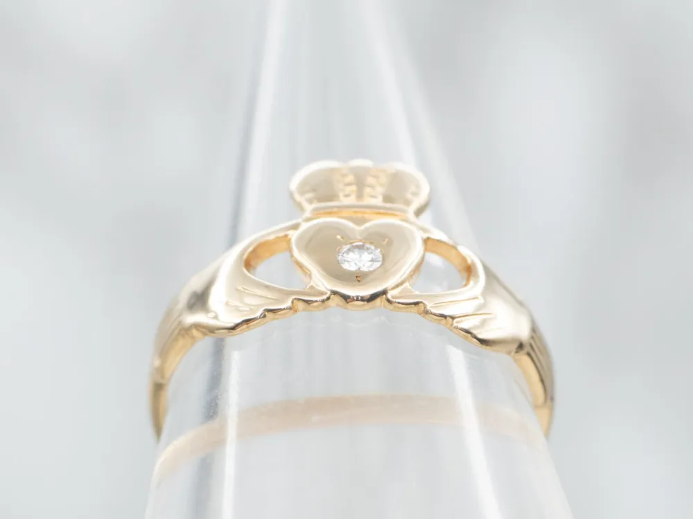 Claddagh Ring Diamond Accent met CE-Keurmerk