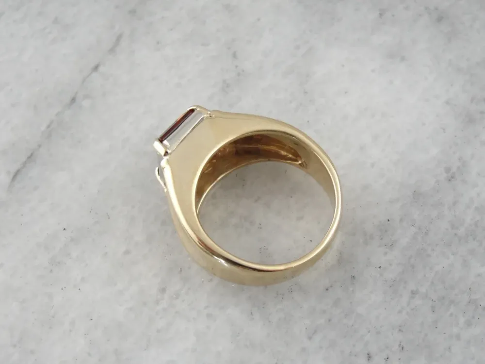 Crisp Citrine Men's Statement Ring met CE-Keurmerk