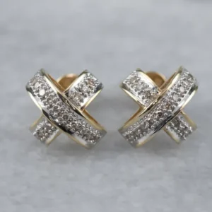 Diamond X Stud Earrings met CE-Keurmerk