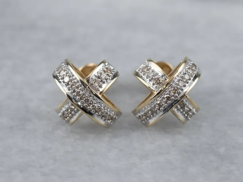 Diamond X Stud Earrings met CE-Keurmerk