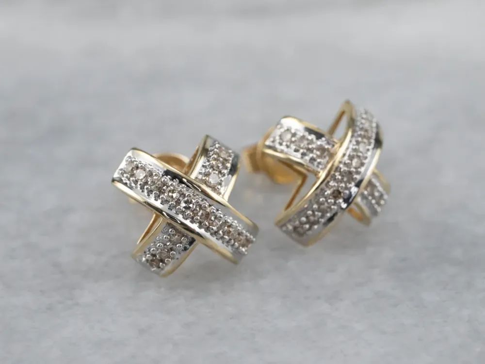 Diamond X Stud Earrings met CE-Keurmerk