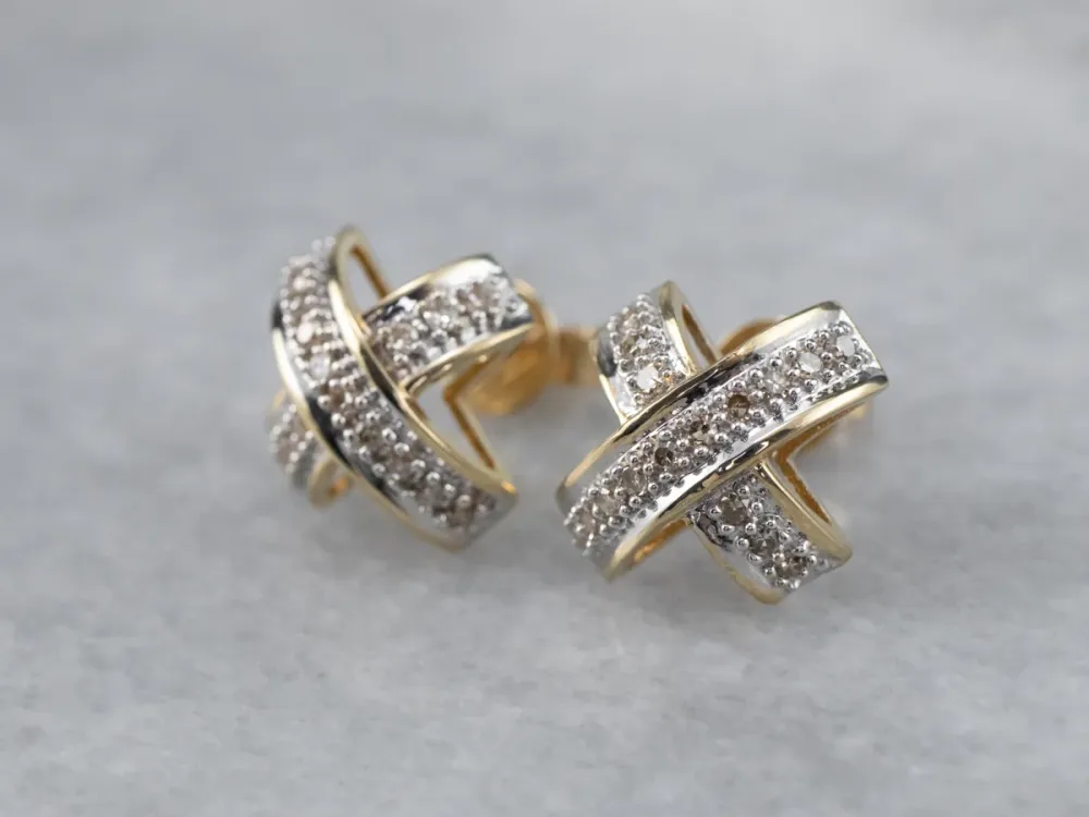 Diamond X Stud Earrings met CE-Keurmerk