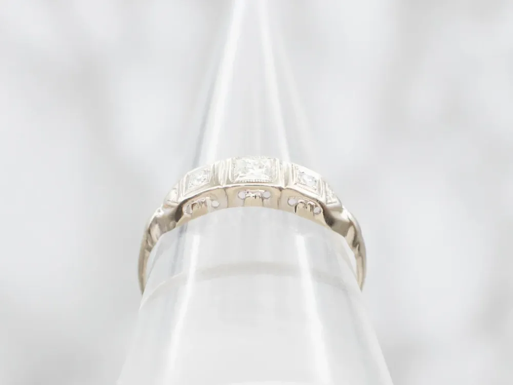 Early Retro Era Princess Cut Diamond Engagement Ring