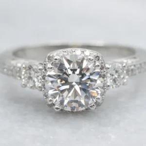 EGL Certified Diamond Platinum Engagement Ring