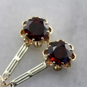 Elegant Garnet Drop Earrings Vintage Elements