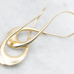 Elongated Gouden Twisted Hoop Earrings