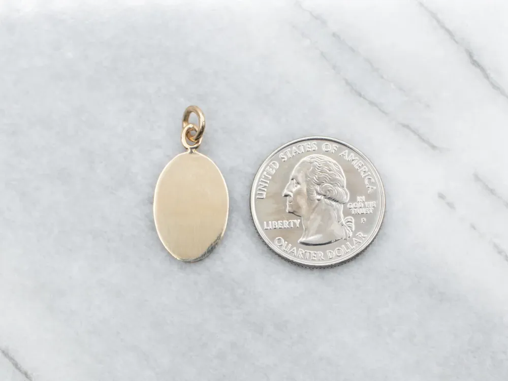Engravable Goud Oval Disc Pendant