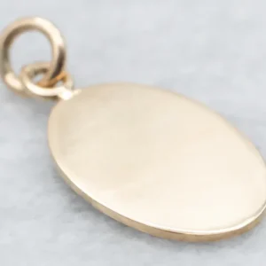 Engravable Goud Oval Disc Pendant