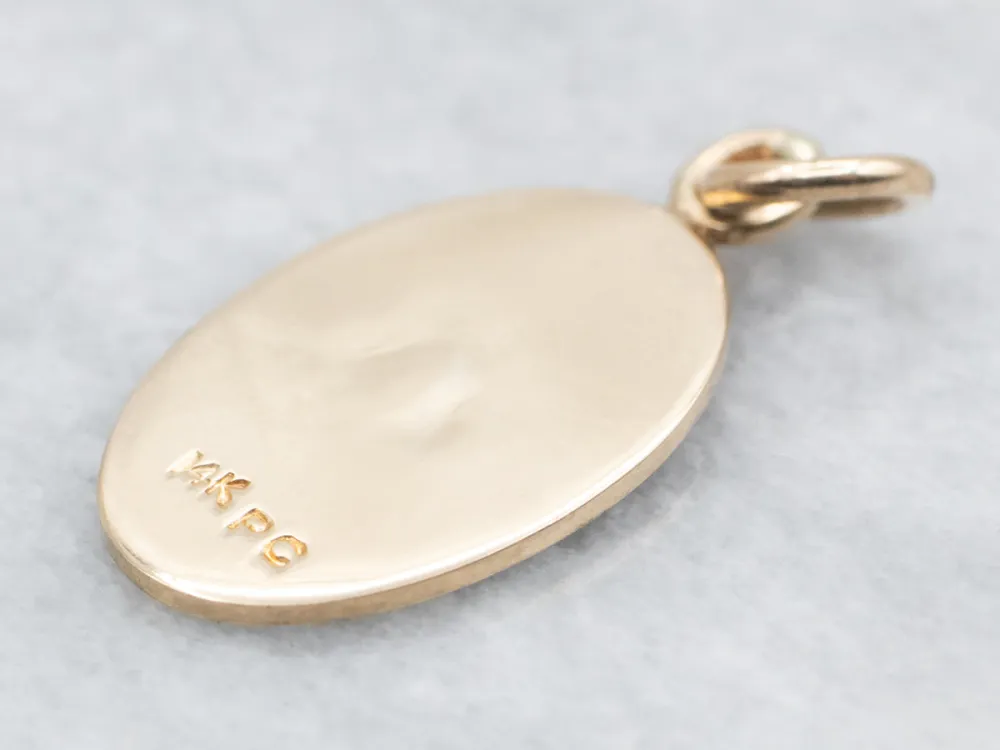 Engravable Goud Oval Disc Pendant