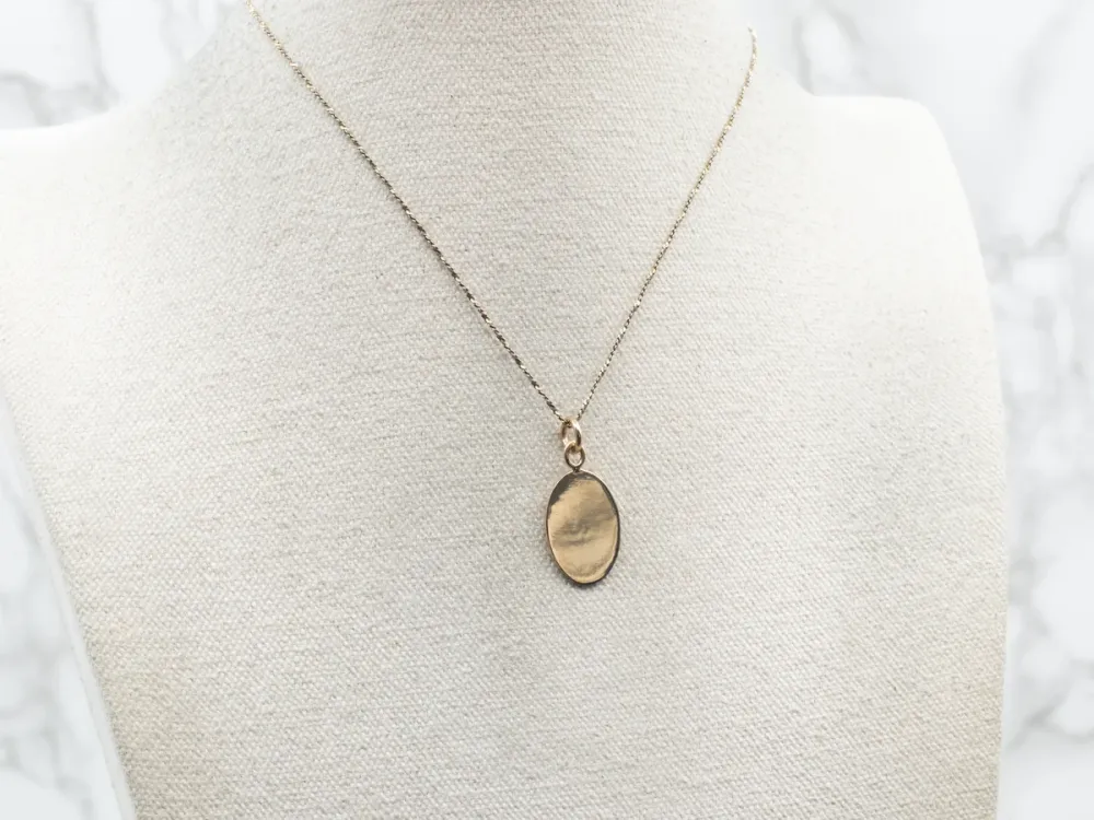 Engravable Goud Oval Disc Pendant