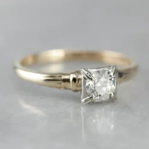 European Cut Diamond Engagement Ring - DIN Norm