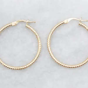 Faceted Goud Tube Hoop Earrings