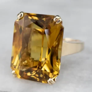 Fantastic Antiek Citrine Cocktail Ring - DIN Norm