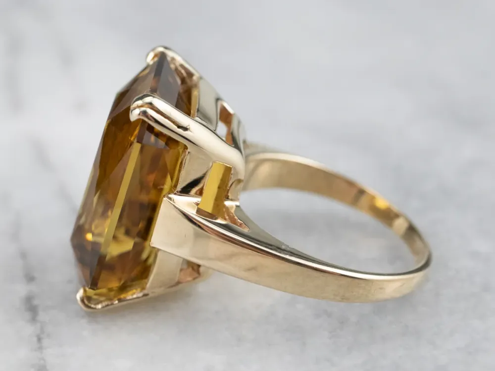 Fantastic Antiek Citrine Cocktail Ring - DIN Norm