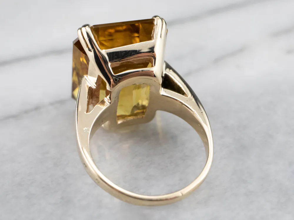 Fantastic Antiek Citrine Cocktail Ring - DIN Norm
