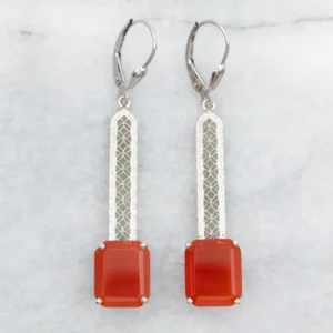 Filigree Carnelian Drop Earrings met CE-Keurmerk