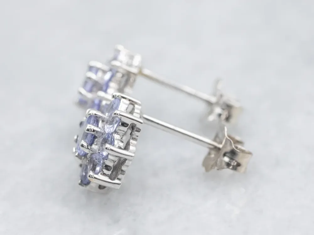 Floral Tanzanite Gouden Stud Earrings met CE-Keurmerk