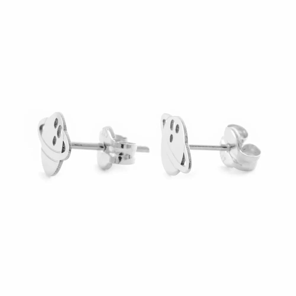 Gegalvaniseerd 925 Sterling Platinagrijs Planet shine earrings
