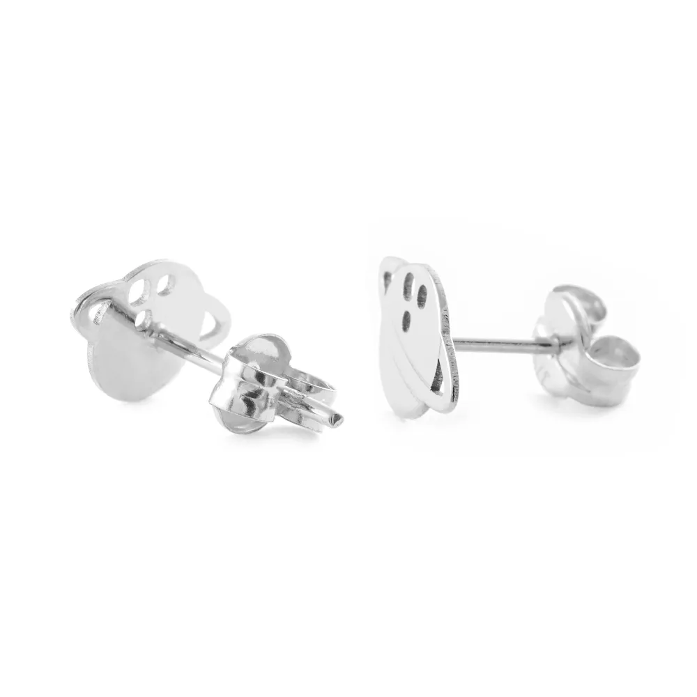Gegalvaniseerd 925 Sterling Platinagrijs Planet shine earrings