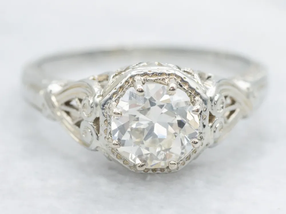 Gegalvaniseerd Antique Old European Diamond Solitaire Engagement Ring