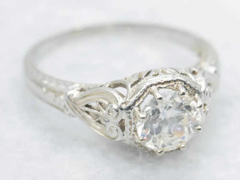 Gegalvaniseerd Antique Old European Diamond Solitaire Engagement Ring