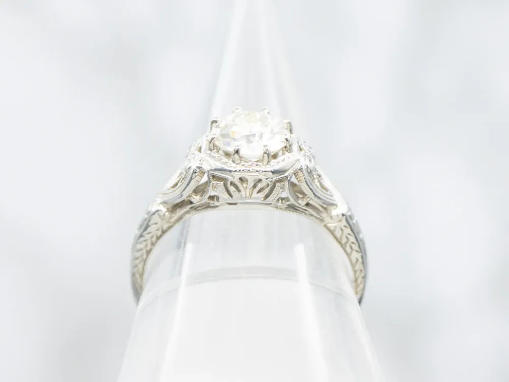 Gegalvaniseerd Antique Old European Diamond Solitaire Engagement Ring