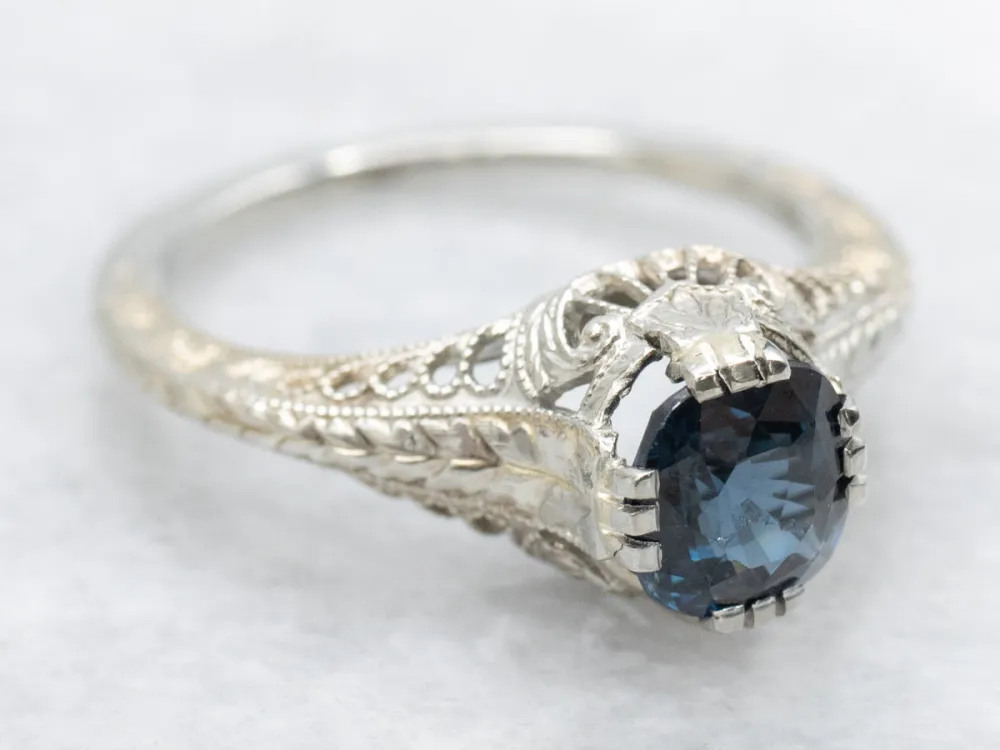 Gegalvaniseerd Antique Ostby and Barton Spinel Solitaire Engagement Ring