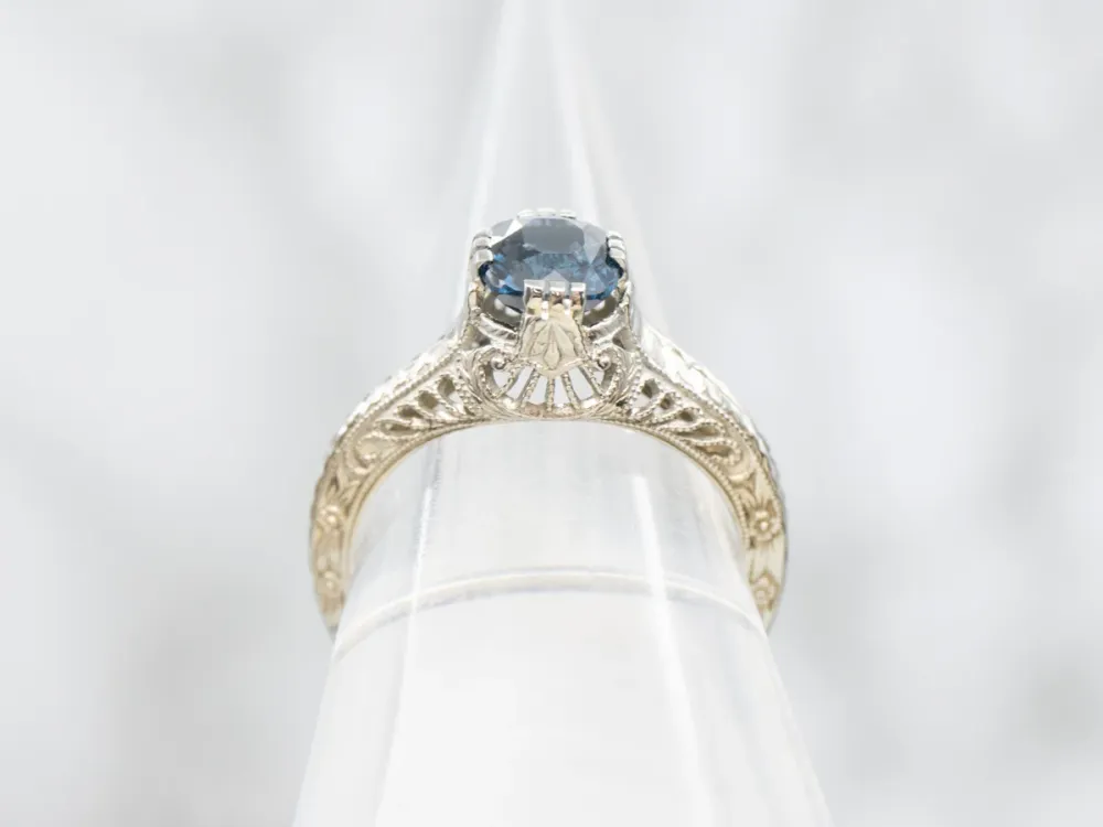 Gegalvaniseerd Antique Ostby and Barton Spinel Solitaire Engagement Ring