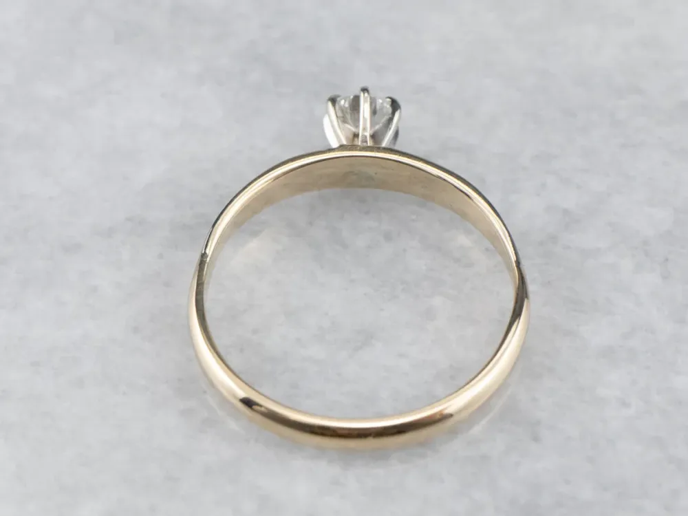 Gegalvaniseerd Botanical Diamond Solitaire Engagement Ring