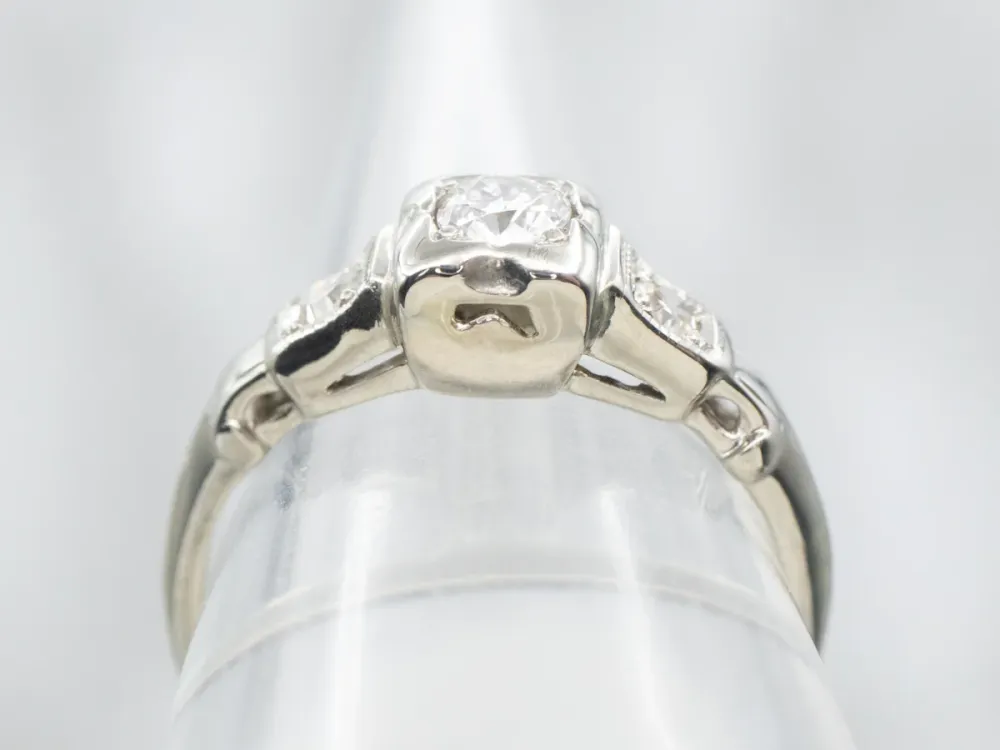 Gegalvaniseerd Early European Cut Diamond Engagement Ring