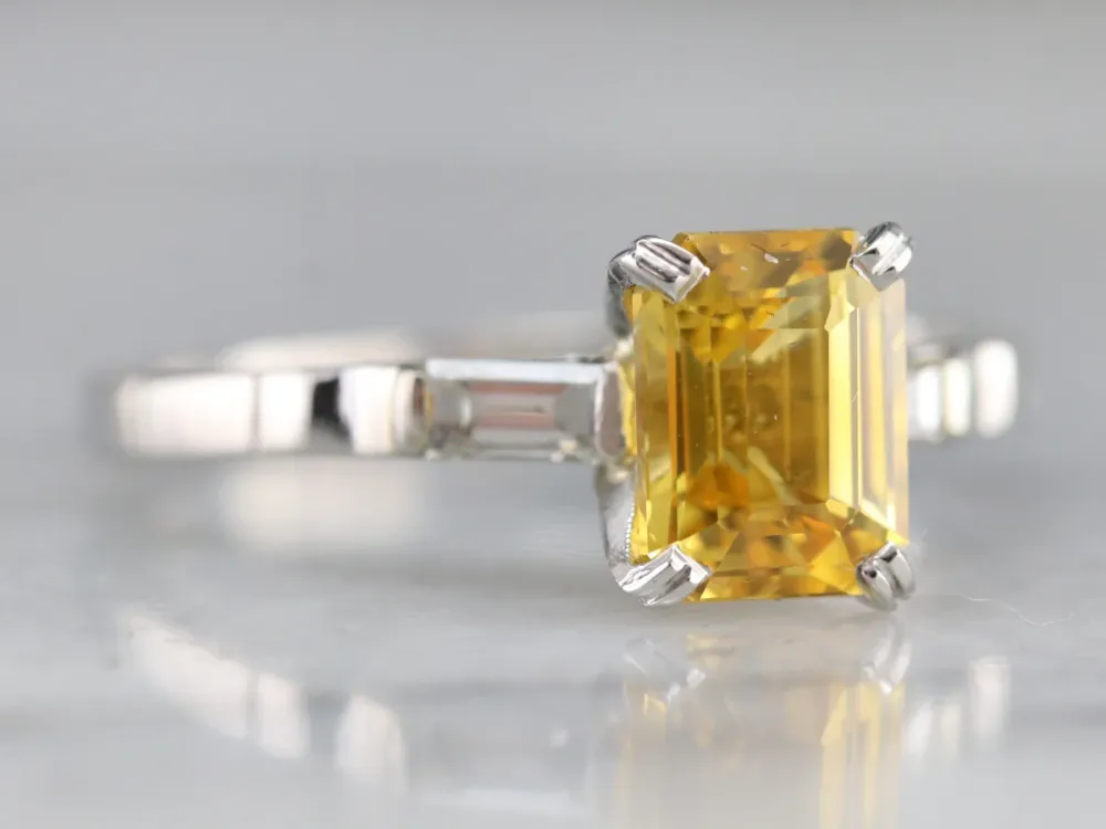 Gegalvaniseerd Goudgeel Sapphire Diamond Engagement Ring