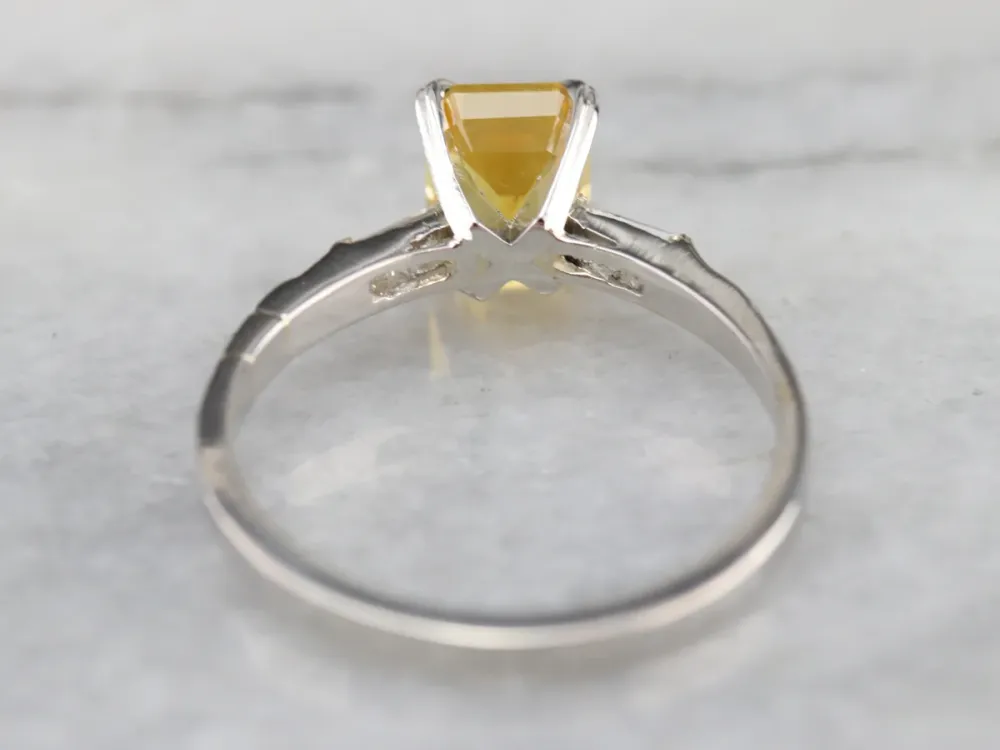 Gegalvaniseerd Goudgeel Sapphire Diamond Engagement Ring