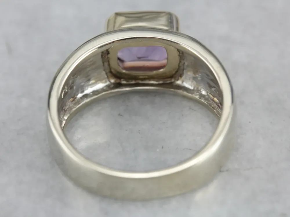 Gegalvaniseerd Men's Amethyst Statement Ring