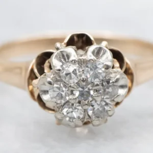 Gegalvaniseerd Mixed Era Diamond Cluster Engagement Ring