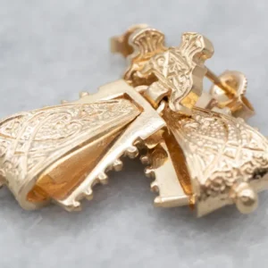 Gegalvaniseerd Ornate Victorian Revival Verguld Drop Earrings