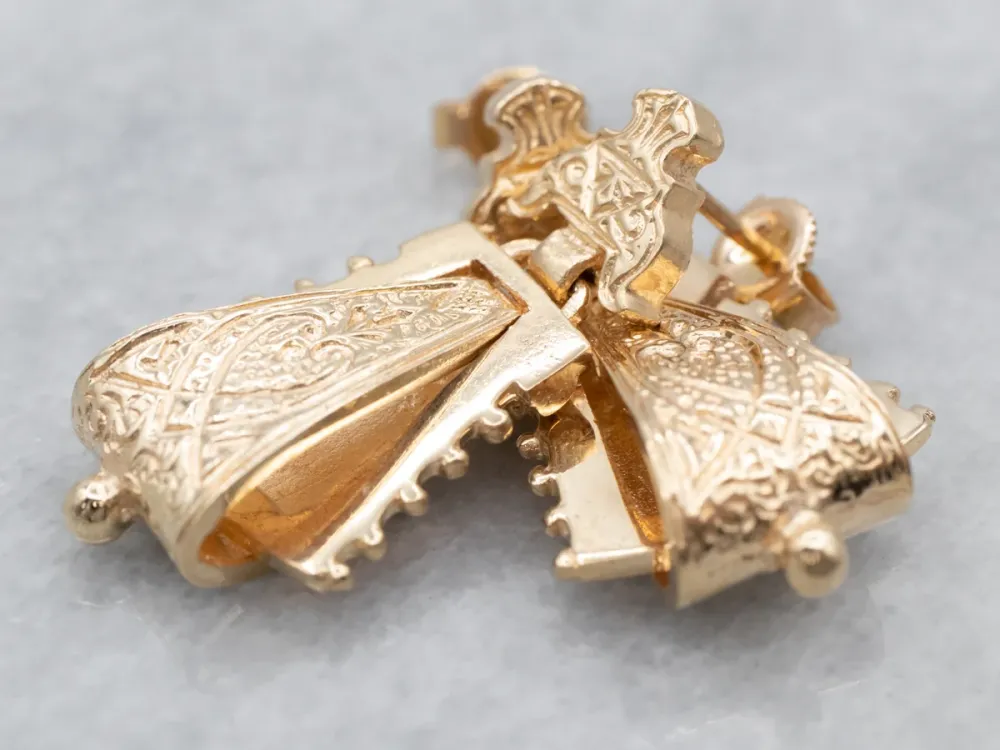 Gegalvaniseerd Ornate Victorian Revival Verguld Drop Earrings