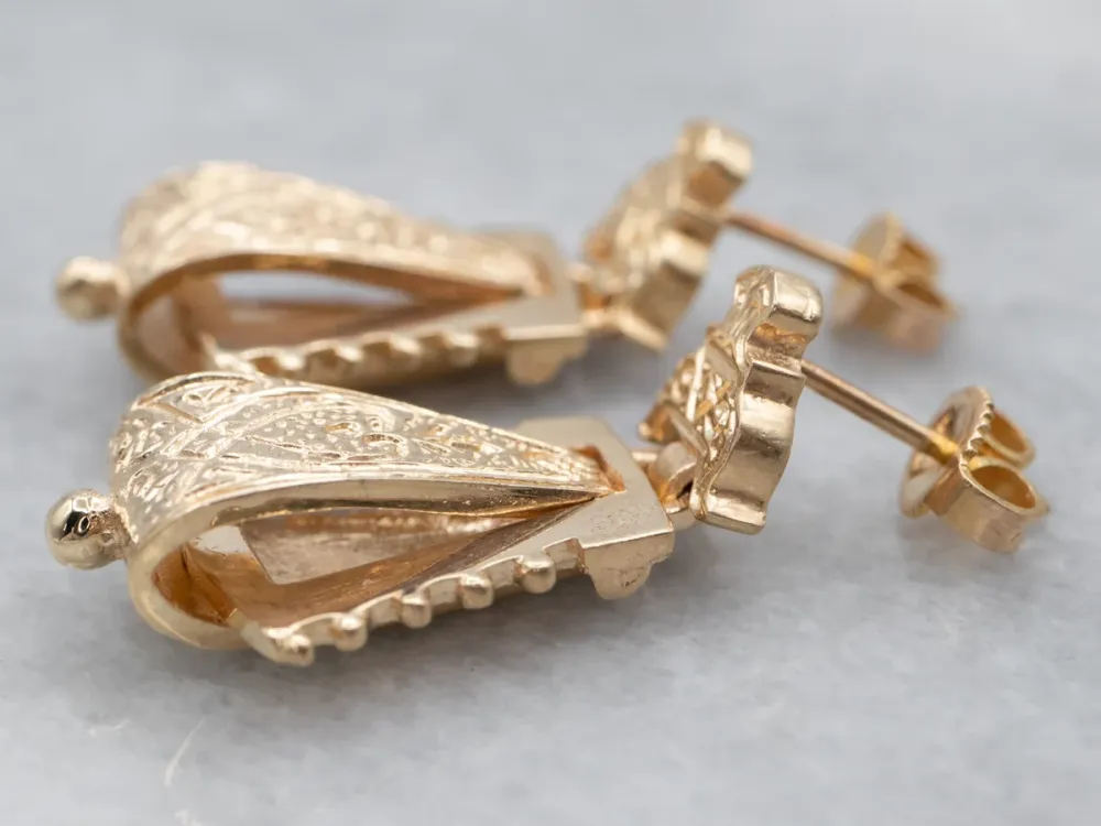 Gegalvaniseerd Ornate Victorian Revival Verguld Drop Earrings