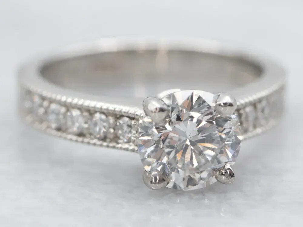 Gegalvaniseerd Platinum Round Brilliant Diamond Engagement Ring